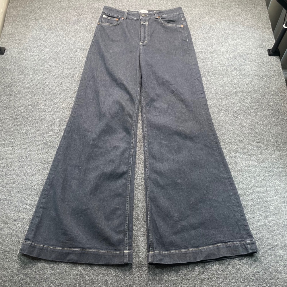 Closed Wide Leg Jeans Women 30 Dark Blue Candiani Denim Made in Italy C22004
